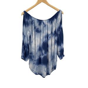 Don’t Ask Why NWT blue tie dye blouse